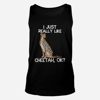I Just Really Like Cheetah For Wild Cat And Cheetah Lovers Unisex Tank Top | Crazezy