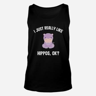 I Just Really Like Hippos Unisex Tank Top | Crazezy AU