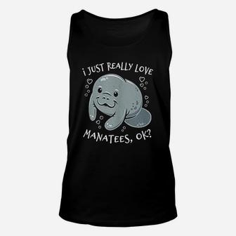 I Just Really Love Manatees Unisex Tank Top | Crazezy
