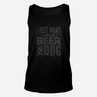 I Just Want To Drink Beer And Pet My Dog Unisex Tank Top | Crazezy UK