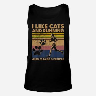 I Like Cats And Running And Maybe 3 People 95 - 02 Unisex Tank Top | Crazezy