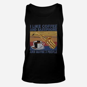I Like Coffee And Saxophone Unisex Tank Top - Thegiftio UK
