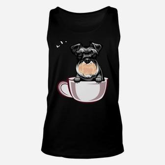 I Like Coffee My Dog Schnauzer And Maybe 3 People Unisex Tank Top | Crazezy AU