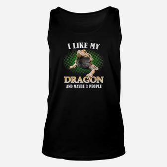 I Like My Bearded Dragon And Maybe 3 People Unisex Tank Top - Monsterry CA