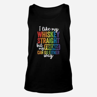 I Like My Whiskey Straight Lgbt Pride Gay Lesbian Shirt Unisex Tank Top - Thegiftio UK