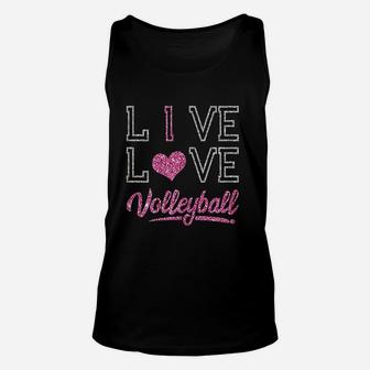 I Live Love Volleyball Unisex Tank Top | Crazezy CA