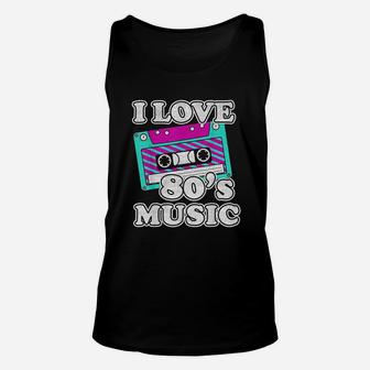 I Love 80s Music Cassette Unisex Tank Top - Thegiftio