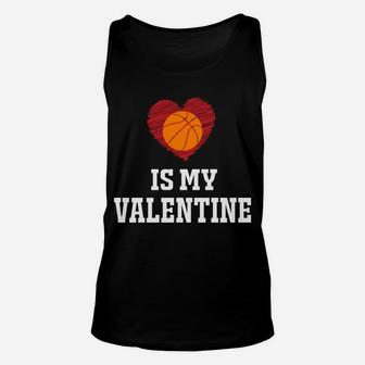 I Love Basketball Gift For Valentine With Basketball Unisex Tank Top - Thegiftio UK