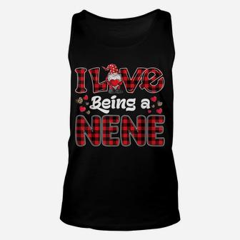 I Love Being Nene Red Plaid Hearts Gnome Valentine's Day Unisex Tank Top | Crazezy UK