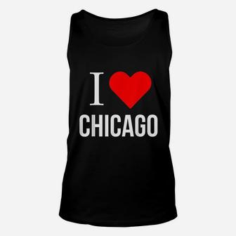 I Love Chicago Red Heart Unisex Tank Top | Crazezy