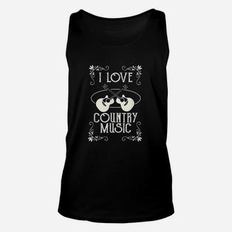 I Love Country Music Vintage Guitar Musician Unisex Tank Top | Crazezy CA