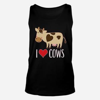 I Love Cows Dairy Farmer Unisex Tank Top | Crazezy