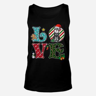 I Love Dog Schnauzer Christmas Sweatshirt Unisex Tank Top | Crazezy UK