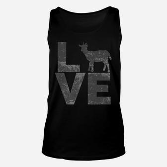 I Love Goats Vintage Look Goat Distressed Shirt Unisex Tank Top | Crazezy