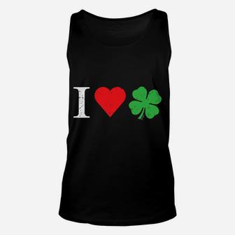 I Love Irish - Shamrock - Good Luck 4 Leaf Clover Unisex Tank Top | Crazezy UK