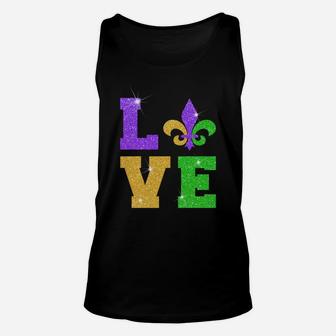 I Love Mardi Gras T-Shirt Fleur De Lis Gift Men Women Sweatshirt Unisex Tank Top | Crazezy
