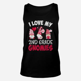 I Love My 2Nd Grade Gnomies Cute Valentines Day Teacher Unisex Tank Top - Monsterry AU