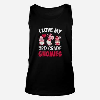 I Love My 3Rd Grade Gnomies Cute Valentines Day Teacher Unisex Tank Top - Monsterry AU