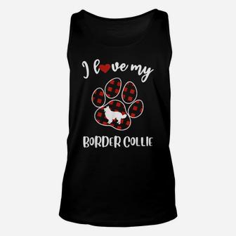 I Love My Border Collie Valentine Dog Unisex Tank Top - Monsterry DE