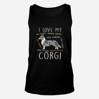 I Love My Cardigan Welsh Corgi Dog Mom Dad Funny Cute Gift Unisex Tank Top | Crazezy CA