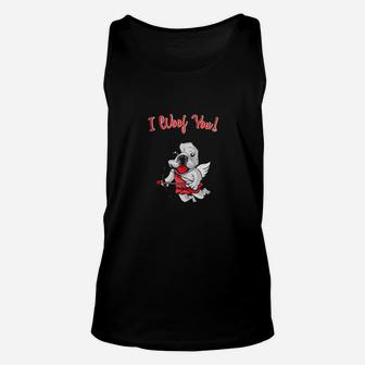 I Love My French Bulldog Frenchie Cupid Dog Valentines Day Unisex Tank Top - Monsterry CA