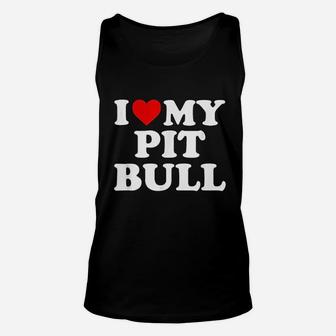 I Love My Pit Bull Gift With Heart Unisex Tank Top - Thegiftio UK