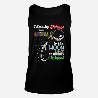 I Love My Siblings With Autism To The Moon And Back Unisex Tank Top - Thegiftio UK