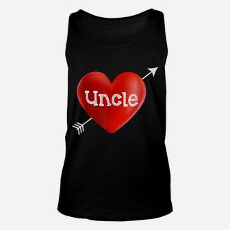 I Love My Uncle Is My Valentine Day Heart Son Daughter Gift Unisex Tank Top | Crazezy UK