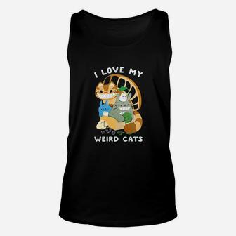 I Love My Weird Cats Black Unisex Tank Top | Crazezy