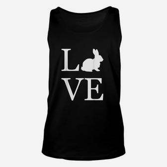 I Love Rabbit Bunny Silhouette Animal Lover White Graphics Unisex Tank Top | Crazezy