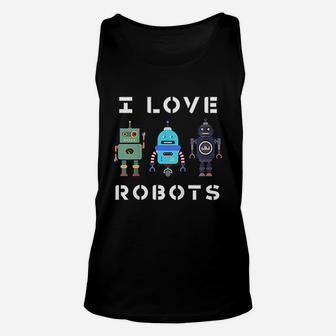 I Love Robot Unisex Tank Top | Crazezy