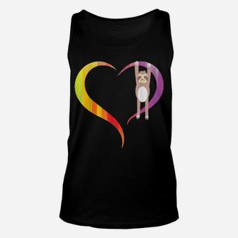 I Love Sloths Valentines Day For Cute Heart Animal Unisex Tank Top - Monsterry