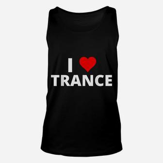 I Love Trance, Featuring A Red Heart Unisex Tank Top | Crazezy