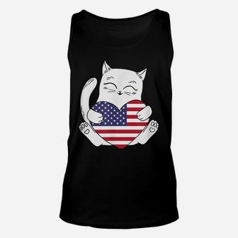 I Love Usa | Cat Lovers Tees | Cat Design Shirt | Cat Unisex Tank Top | Crazezy UK