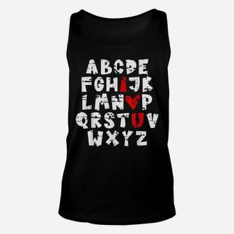 I Love You Alphabet For Valentines Day Unisex Tank Top - Monsterry CA
