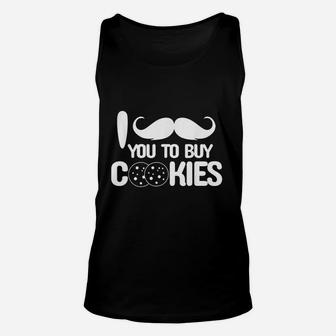 I Mustache You To Buy Cookies Scouting Dad Gif Unisex Tank Top | Crazezy DE