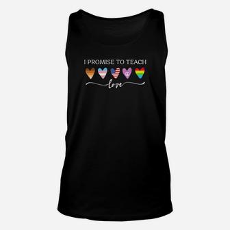 I Promise To Teach Love Heart Us Flag Lgbt Peace Unisex Tank Top - Monsterry
