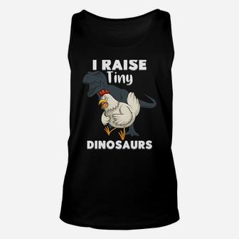 I Raise Tiny Dinosaurs Retro Chicken Funny Gift Farm Lover Unisex Tank Top | Crazezy DE