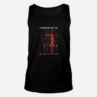 I Stand For The Flag And Kneel For The Cross Unisex Tank Top | Crazezy