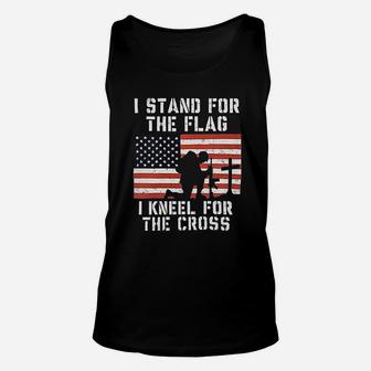 I Stand For The Flag I Kneel For The Cross Unisex Tank Top - Thegiftio UK