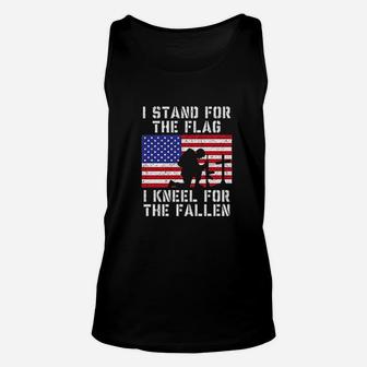 I Stand For The Flag I Kneel For The Fallen Americana Unisex Tank Top | Crazezy