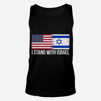 I Stand With Israel Patriotic Usa Israeli Flag Longsleeved Unisex Tank Top - Monsterry CA