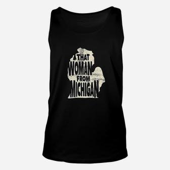 I Stand With That Woman From Michigan Map Cream Unisex Tank Top - Thegiftio UK