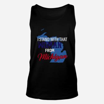 I Stand With That Woman From Michigan Map Shirt Unisex Tank Top - Thegiftio UK