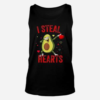 I Steal Hearts Valentines Day Dabbing Avocado Unisex Tank Top - Monsterry UK