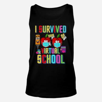 I Survived 100 Days Of Virtual School Students And Teachers Unisex Tank Top | Crazezy