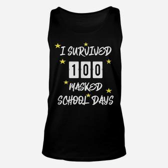 I Survived 100 Masked School Days | 100Th Day Of School Unisex Tank Top | Crazezy DE