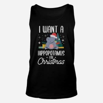 I Want A Hippopotamus For Christmas Unisex Tank Top | Crazezy