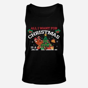 I Want A Sloth For Christmas Unisex Tank Top | Crazezy UK