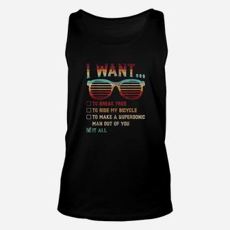 I Want To Break Free To Ride My Bicycle It All Gift Idea Unisex Tank Top | Crazezy DE